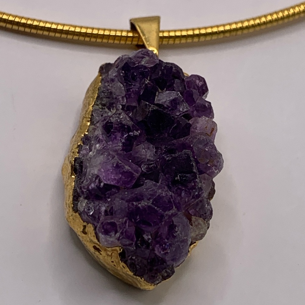 Large Amethyst Geode Pendant Necklace